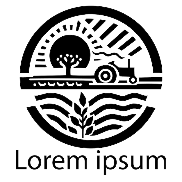 Vetor um logotipo agrícola preto simples