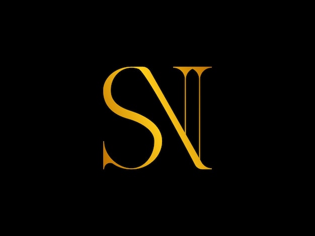 Um logotipo amarelo para sn por sn