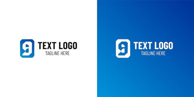 Vetor um logotipo azul e branco que diz texto