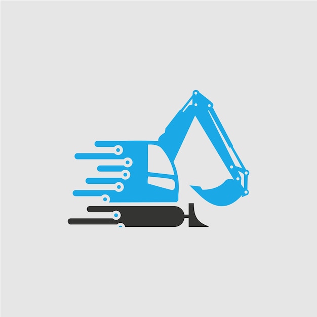 Um logotipo azul e preto para uma empresa de construção.