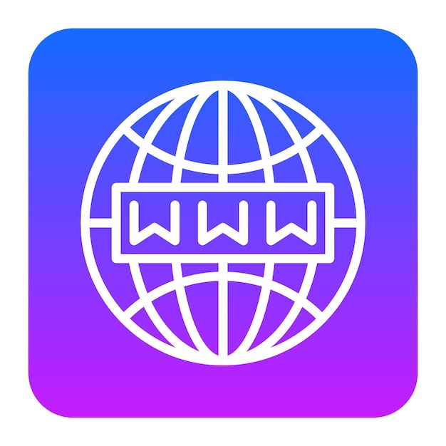 Vetor um logotipo azul e roxo com um ícone da web e as palavras w w