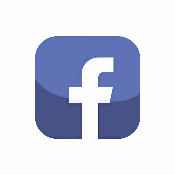 um logotipo azul e roxo com um logotipo branco que diz "Facebook"