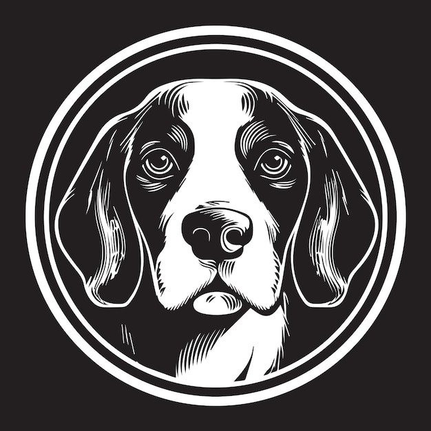 Um logotipo bonito e charmoso simbolizando o negócio de cuidados com animais de estimação Uma ilustração adorável de um cachorrinho beagle