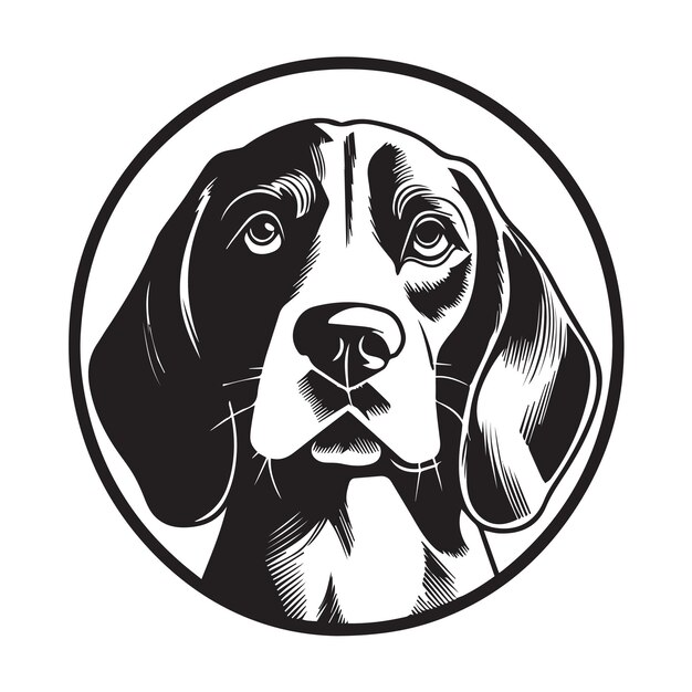 Um logotipo bonito e charmoso simbolizando o negócio de cuidados com animais de estimação Uma ilustração adorável de um cachorrinho beagle