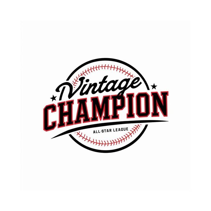 um logotipo branco e vermelho para um campeonato de liga vintage