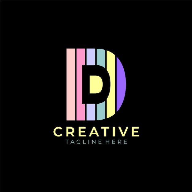 Um logotipo colorido com a letra d
