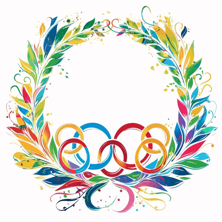 Vetor um logotipo colorido com o ano dos jogos olímpicos