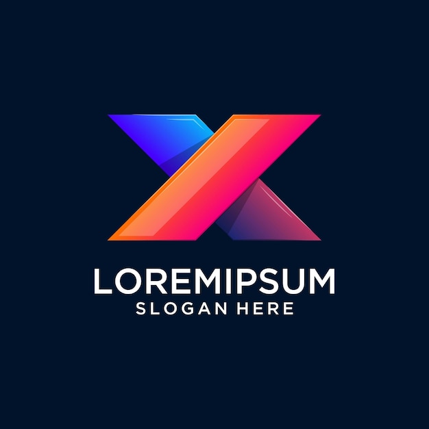 um logotipo colorido com uma letra x design abstrato