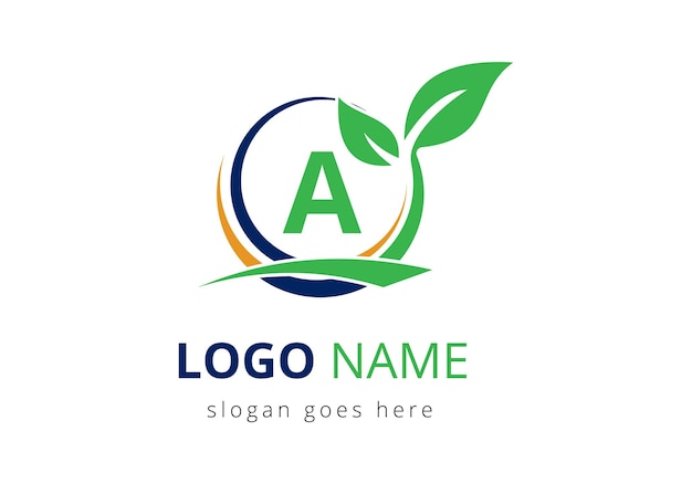 Um logotipo da agricultura Logotipo da fazenda agrícola baseado no alfabeto para as indústrias domésticas de bolos de pão de padaria