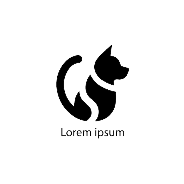 Vetor um logotipo de animal de estimação em fundo branco