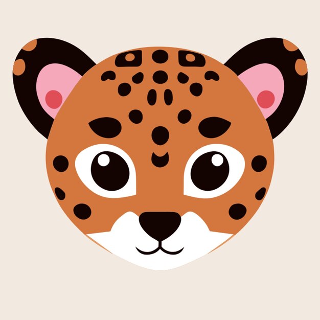 Um logotipo de cabeça de leopardo o menor logotipo vetorial plano sem detalhes fotográficos realistas