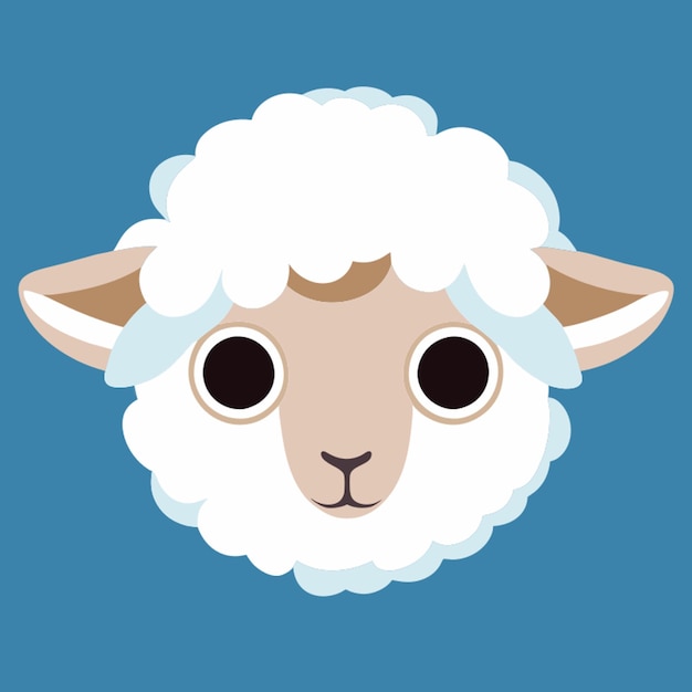 Vetor um logotipo de cabeça de ovelha o menor logotipo vetorial plano sem detalhes de foto realistas