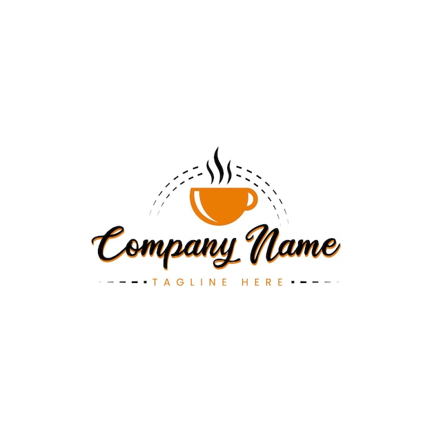 Um logotipo de cafeteria com uma xícara de café