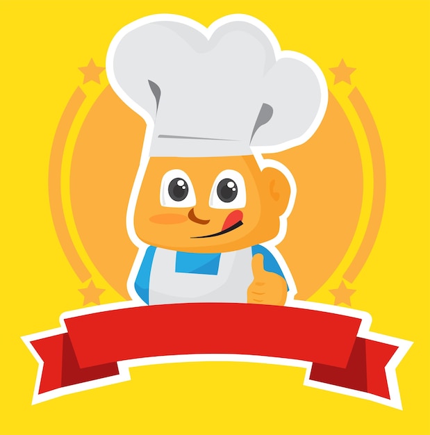 Um logotipo de desenho animado de chef