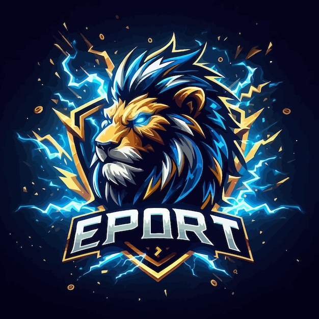 Vetor um logotipo de esportes de leão do trovão