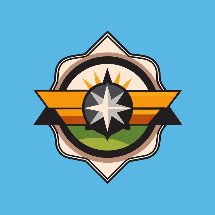 Vetor um logotipo de estrela com uma estrela nele