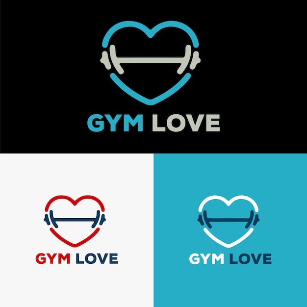 Um logotipo de ginásio que diz "gym love"