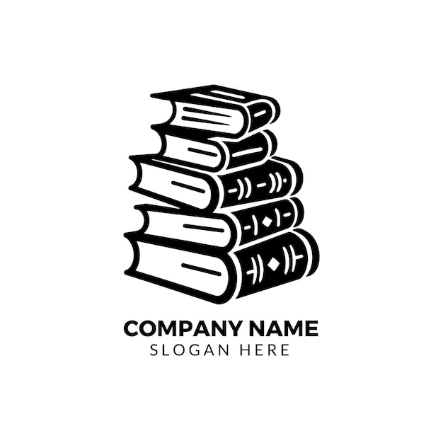 Um logotipo de ilustração vetorial de livros com fundo branco