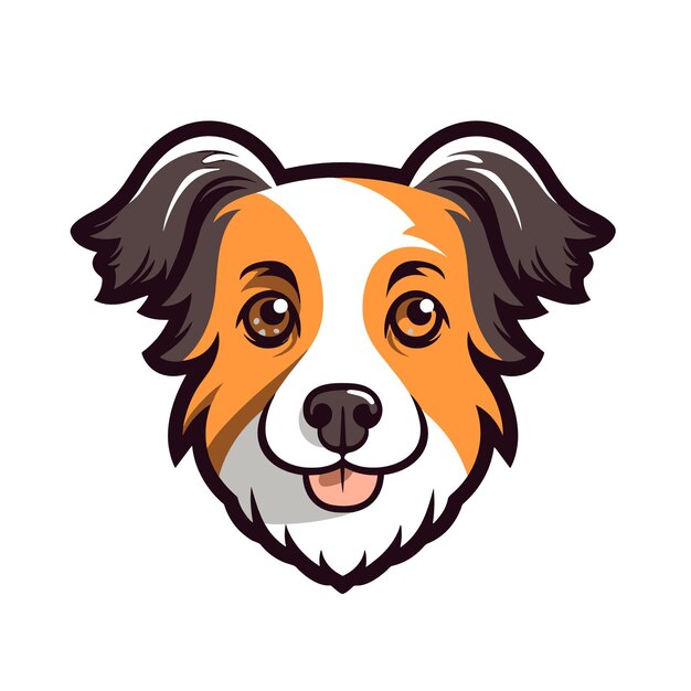 Vetor um logotipo de mascote premium de cão com fundo branco