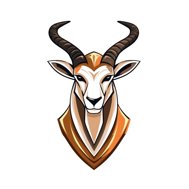 Vetor um logotipo de mascote premium de oryx árabe com fundo branco