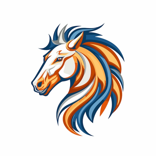 Vetor um logotipo de mascote premium do cavalo de karabakh com fundo branco