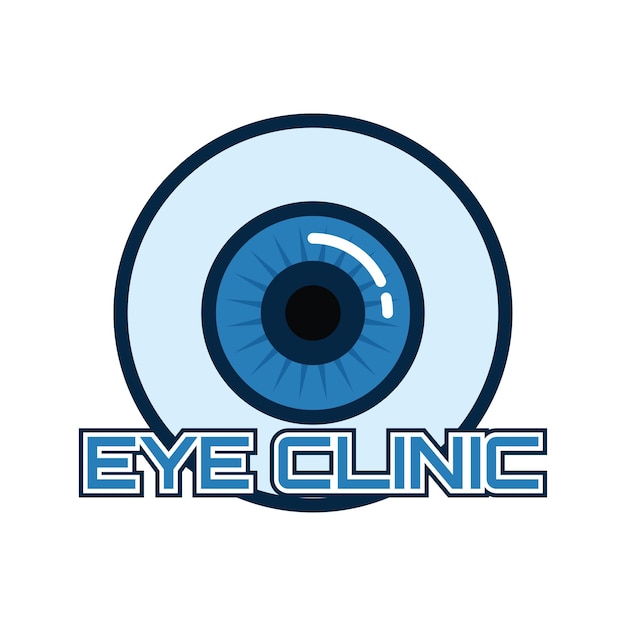 Um logotipo de olho azul com a palavra oftalmologia nele