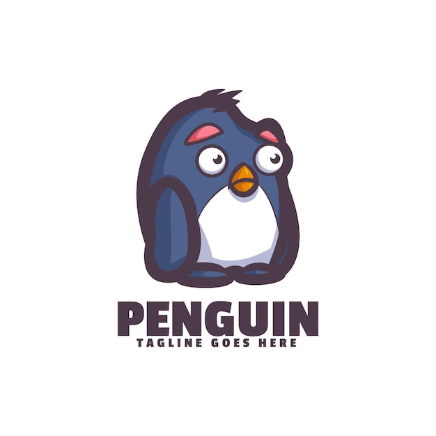 Vetor um logotipo de pinguim com o título 'logo para um jogo chamado slogan vai aqui'