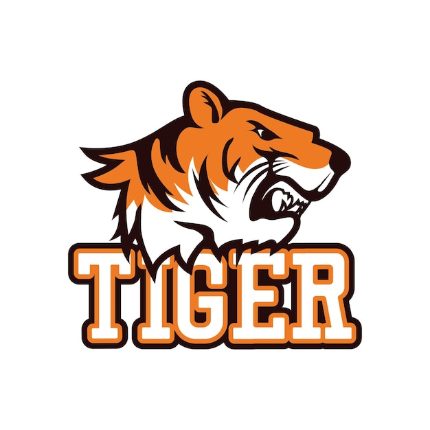 Vetor um logotipo de tigre com a palavra tigre nele