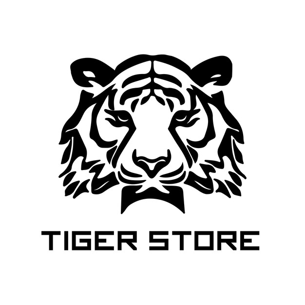 Vetor um logotipo de tigre com as palavras loja de tigre nele