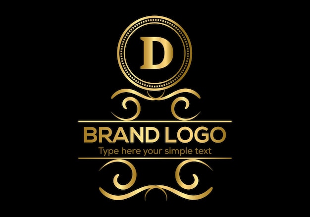 Vetor um logotipo dourado com a letra d