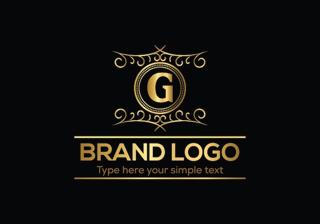 Um logotipo dourado com a letra g