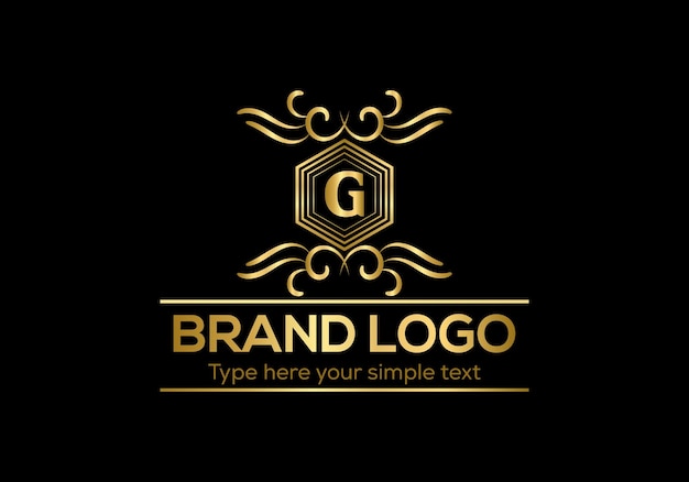 Vetor um logotipo dourado com a letra g