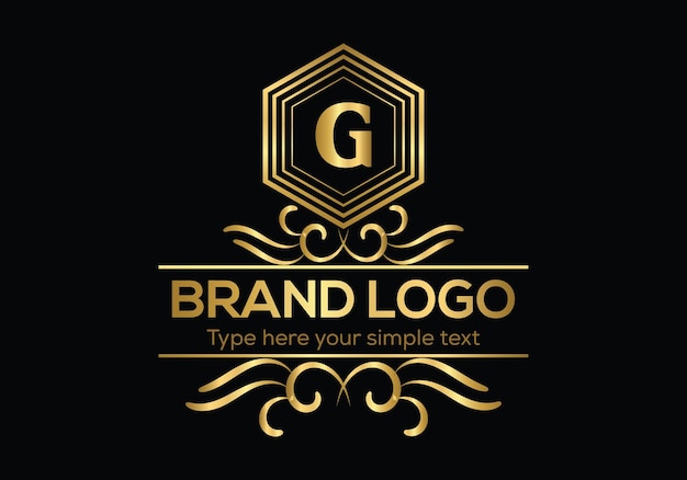 Vetor um logotipo dourado e preto para uma marca chamada g.