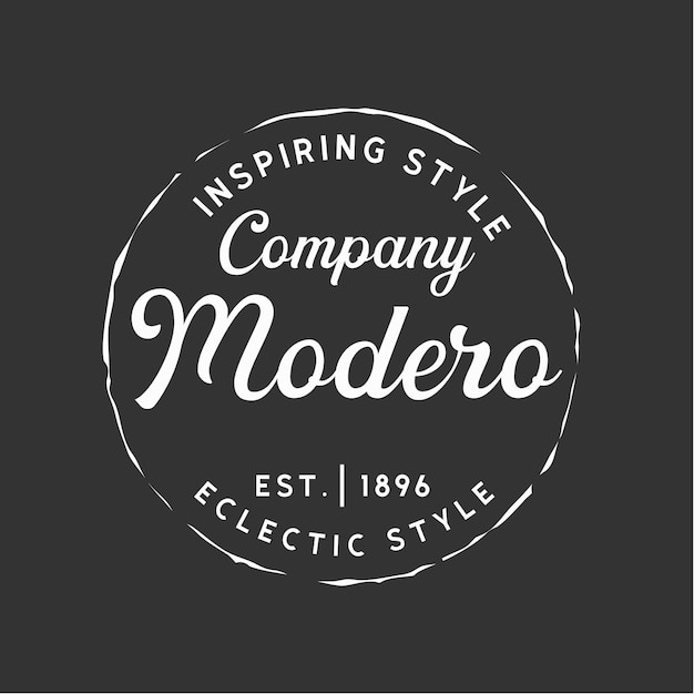 Vetor um logotipo em preto e branco para uma empresa de estilo moderno chamada moderno