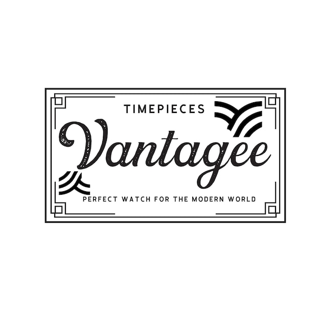 Um logotipo em preto e branco para uma empresa de relógios chamada valance.