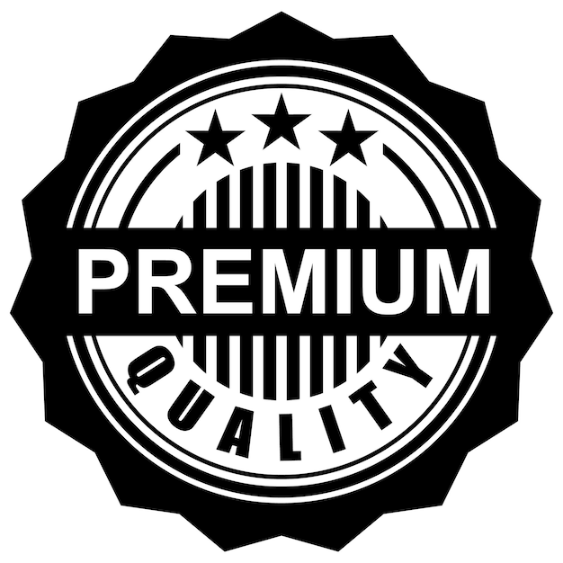 Vetor um logotipo em preto e branco que diz qualidade premium