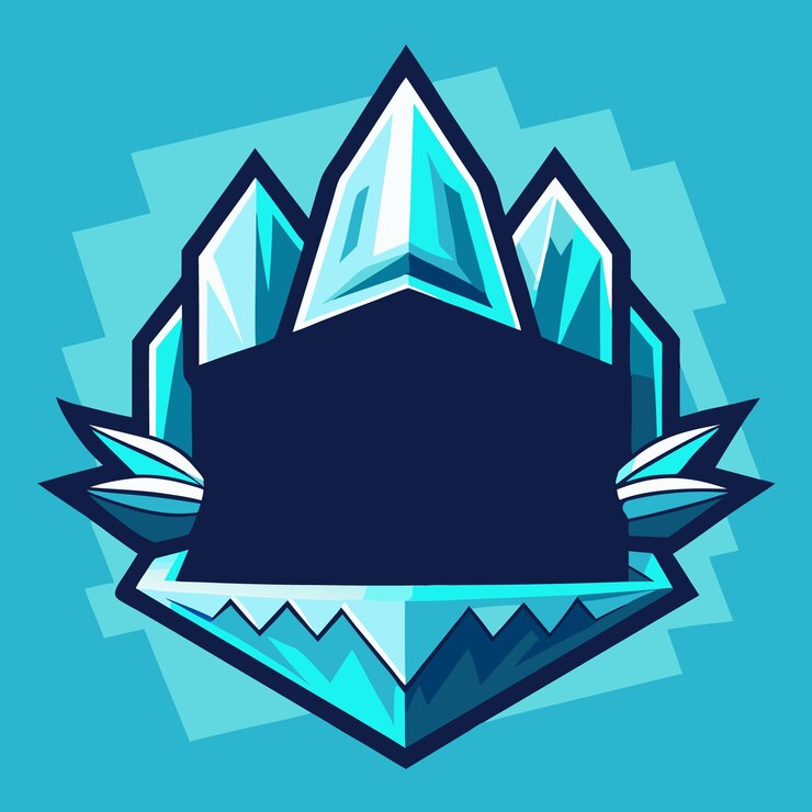 Vetor um logotipo estilizado vibrante com a palavra "icequot" envolto em um design gelado