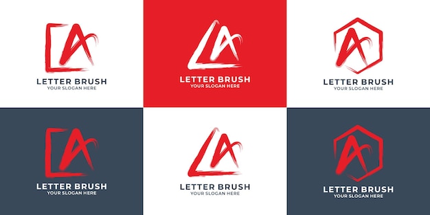 Um logotipo inicial com pincel de letras para o logotipo de inspiração de negócios e marca