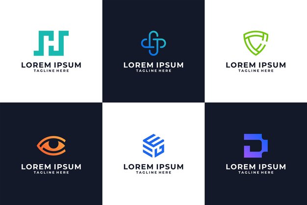 Vetor um logotipo mínimo de gradiente de letras para negócios