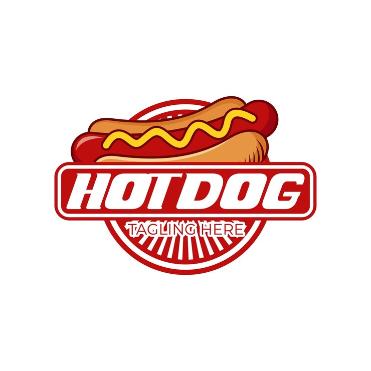 Vetor um logotipo para cachorros-quentes com um logotipo que diz cachorro-quente