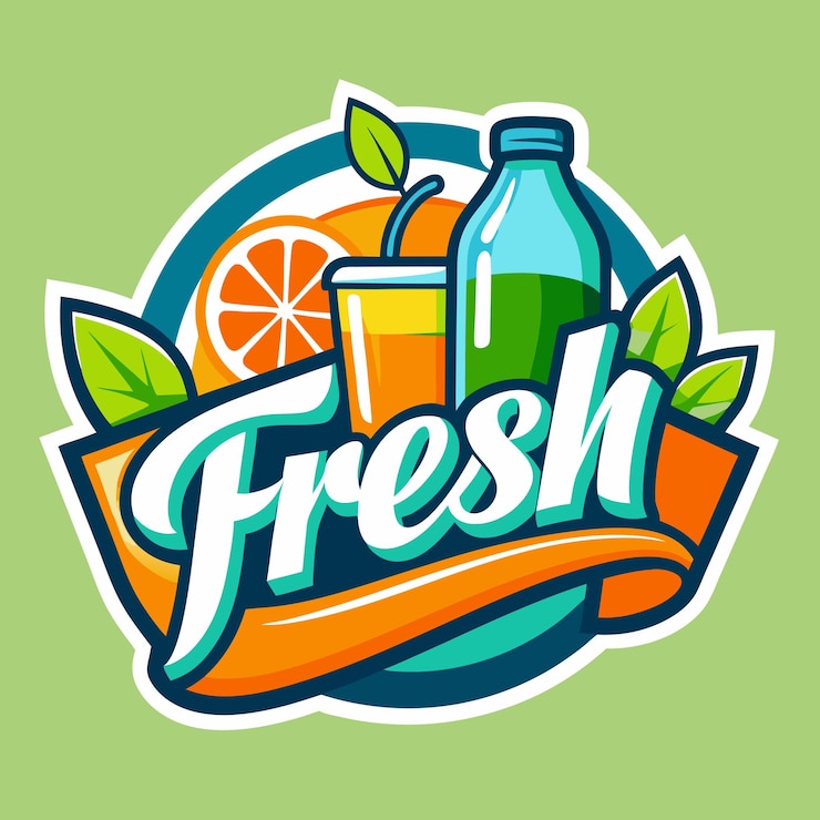 Vetor um logotipo para frutas frescas e uma cenoura