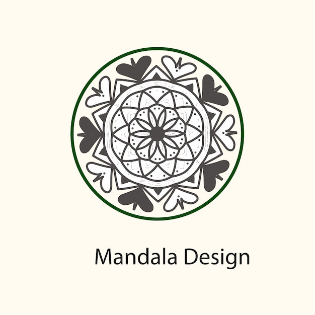 Um logotipo para um design de mandala com um círculo e a palavra mandala nele.