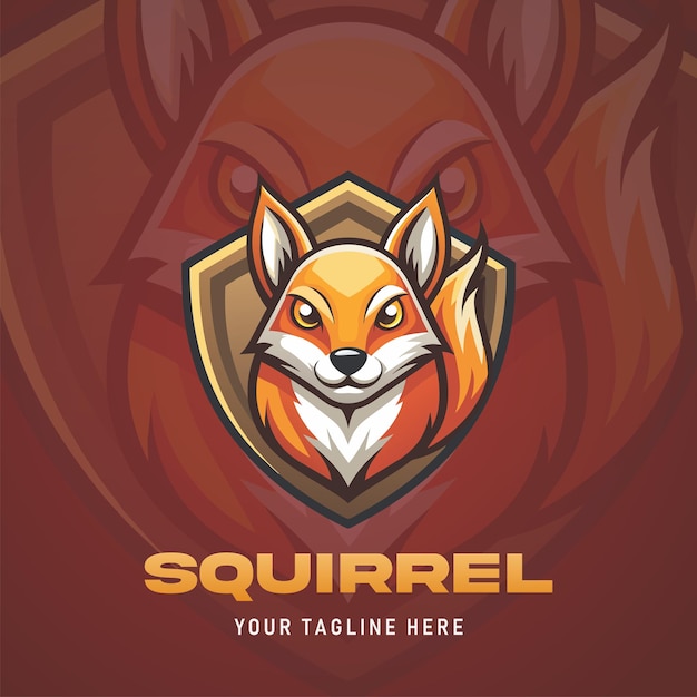 Um logotipo para um esquilo com um logotipo para uma raposa