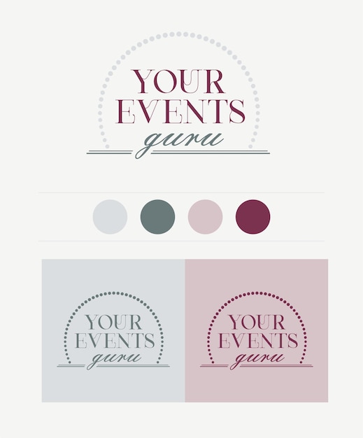 Vetor um logotipo para um planejador de eventos chamado seu guru de eventos design de logotipo para eventos