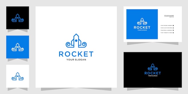 Vetor um logotipo para uma empresa chamada foguete.