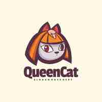 Vetor um logotipo para uma empresa de gatos que diz gato rainha.