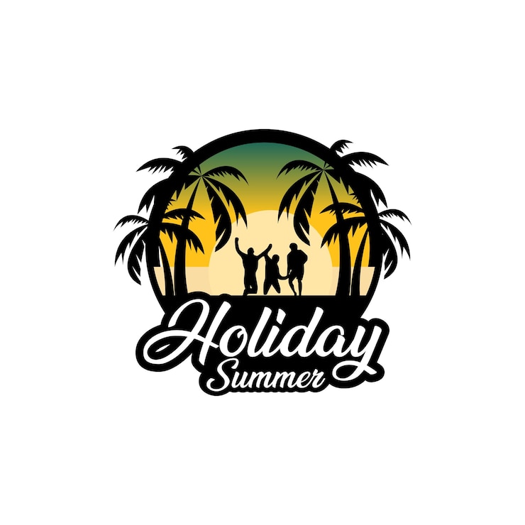 Vetor um logotipo para umas férias de verão