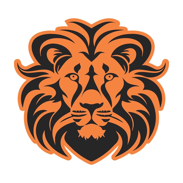 Um logotipo popular com uma ilustração vetorial de design de leão simples e fácil