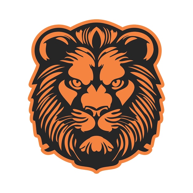 Um logotipo popular com uma imagem clara e facilmente reconhecível de uma ilustração vetorial de leão