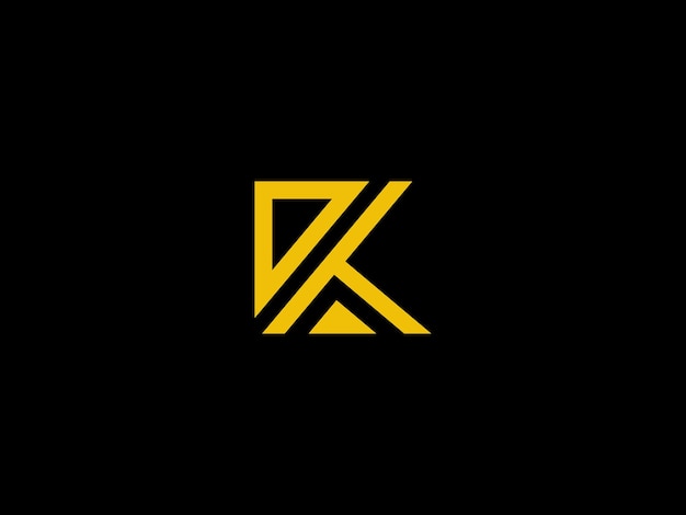 Um logotipo preto e amarelo para k